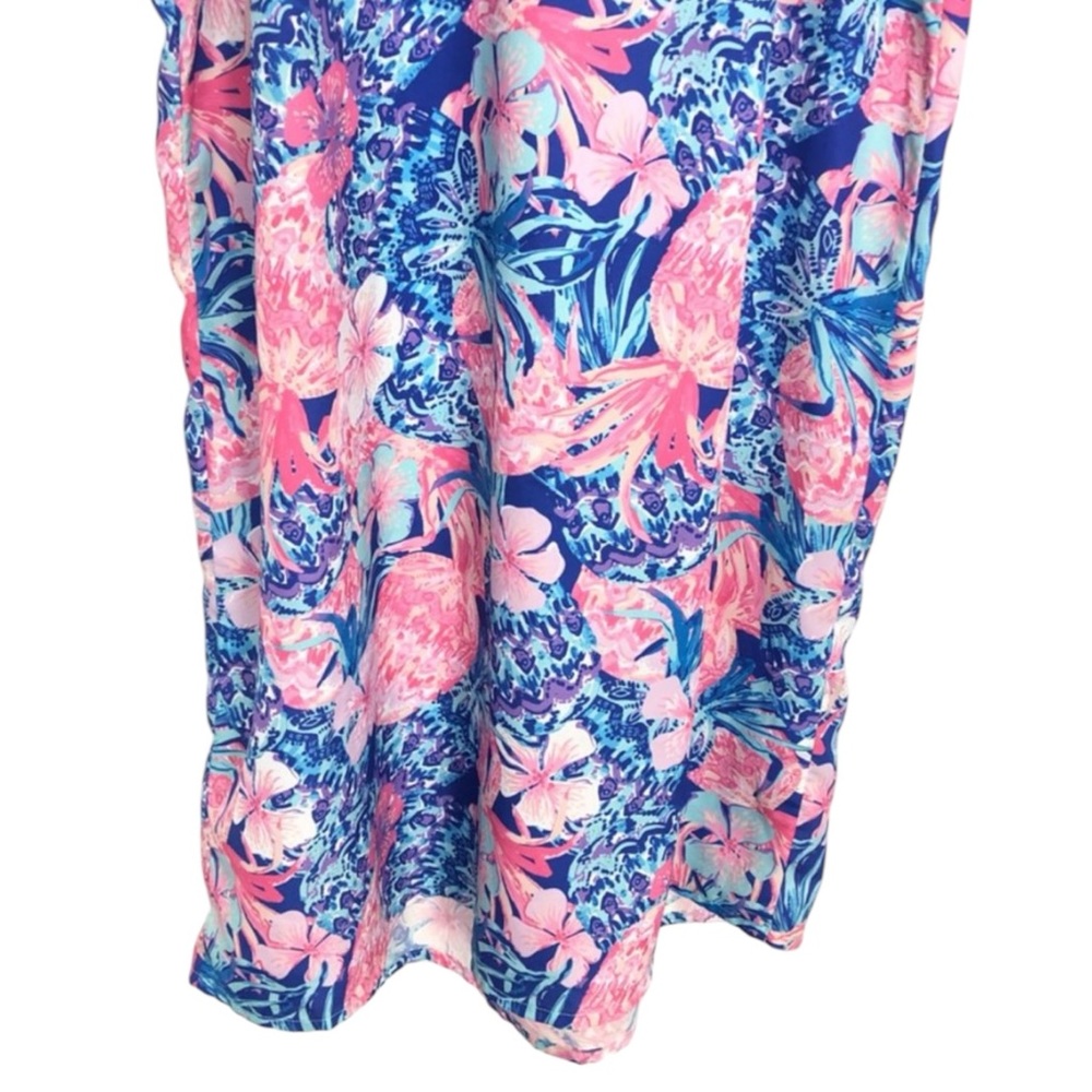 CHARLIE PAIGE NWT Floral Tank Swing Mini Dress in Blues/Pinks Size Medium — NWT - Picture 5 of 7